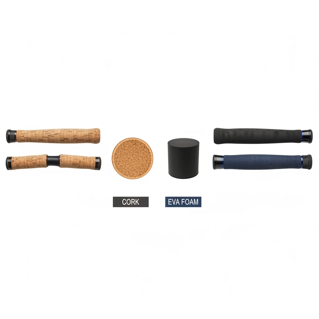 Fishing Rod Grips: Cork vs. EVA Foam for Comfort and Durability
